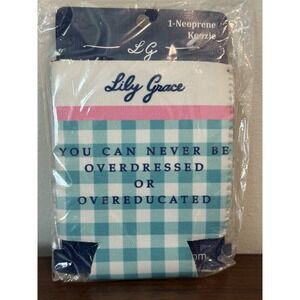 Lot of 2 Lily Grace Insulated Can Neoprene Koozie New Sealed Preppy Summer